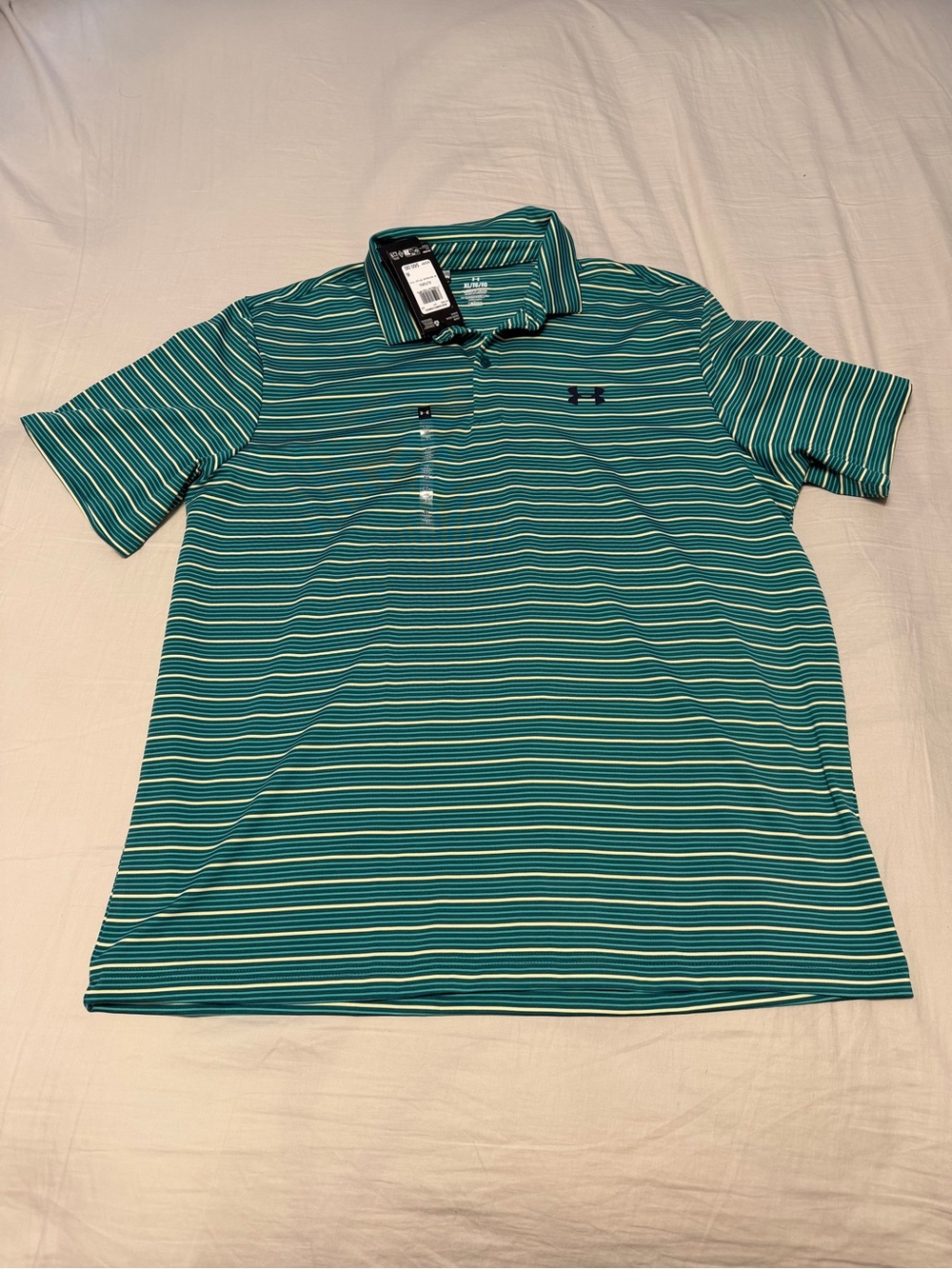 Under Armour Men’s Green Striped Golf Polo Shirt